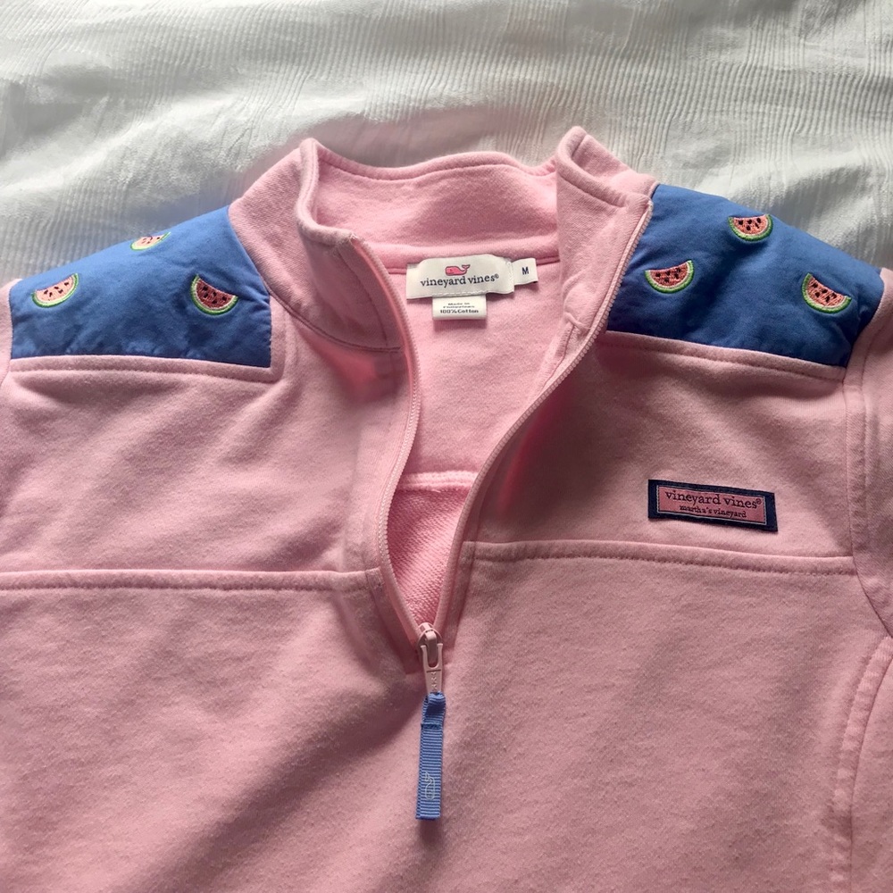 Vineyard Vines Pink Shep Shirt w Watermelon detail